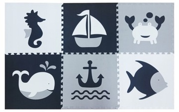 MATA PIANKOWA PUZZLE PIANKOWE EVA ZE ZWIERZĄTKAMI 120 x 180 6EL GRUBA