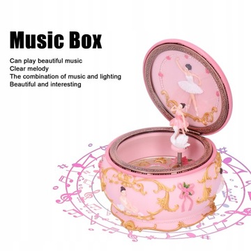 Светодиодная фигурка музыкальной шкатулки, вращение, изысканная музыкальная шкатулка