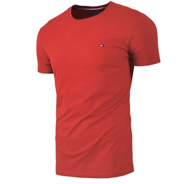 T-shirt koszulka męska Tommy Hilfiger okrągły dekolt czerwona r. XXL