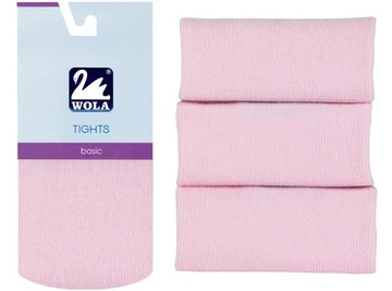WOLA RAJSTOPY GŁADKIE BAWEŁNA 128/134 PEARL PINK