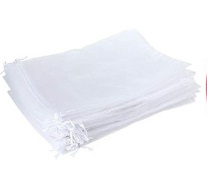 BIAŁE woreczki z organzy 10X15cm 10sztuk