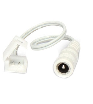 Złączka do taśm LED 8mm IP + przewód z gniazdem DC