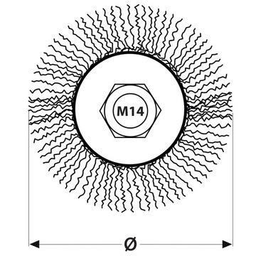 ЩЕТКА КОНИЧЕСКАЯ, ГОФРА 100 ММ М14