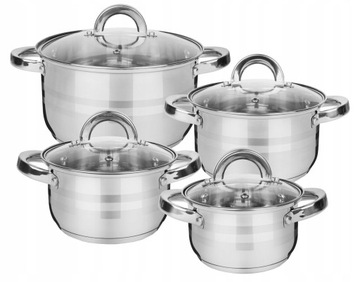 Набор современных полосатых кастрюль Tadar Leone из нержавеющей стали 8 шт. Я рекомендую
