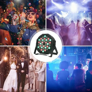 Светодиодное освещение для дискотек RGB DMX512 с дистанционным управлением, 2 шт.