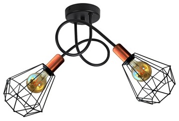 LAMPA WISZĄCA ŻYRANDOL PLAFON EDISON MIEDŹ LOFT