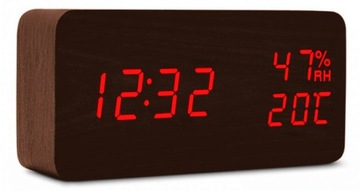 Zegar budzik XONIX odcienie brązowego 15cm + Bateria AAA 4szt.