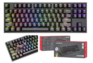 OUTLET | Klawiatura mechaniczna Genesis Thor 404 TKL Black Gateron Yellow