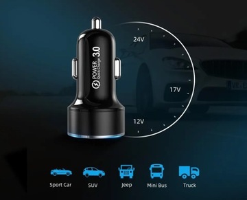 Автомобильное зарядное устройство USB+PD мощностью 36 Вт, быстрая зарядка
