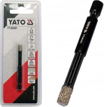 YATO DIAMENTOWE WIERTŁO DO GRESU CERAMIKI HEX 6mm