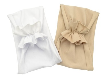 Opaska SZEROKA 2 szt turban biały i beż 40-43