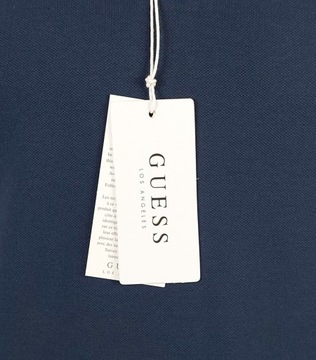 Guess Koszulka Polo męska Niebieska Regular FIT bawełna polówka męska r XL