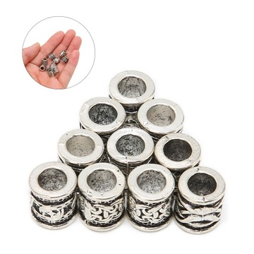 h-10шт бусины для бороды викингов, античный сплав