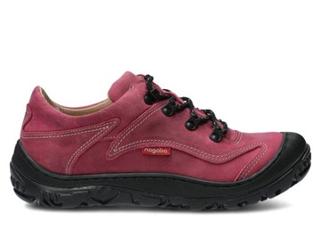 NAGABA 255 RÓŻOWY - WYGODNE, SKÓRZANE, PÓŁBUTY TREKKINGOWE DAMSKIE