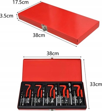 Zestaw do naprawy GWINTÓW M5 M6 M8 M10 M12 naprawczy GWINTOWNIKI 131 ele.