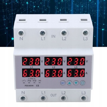 3-ФАЗНЫЙ ВОЛЬТМЕТР НА DIN-РЕЙКУ CHLT-63