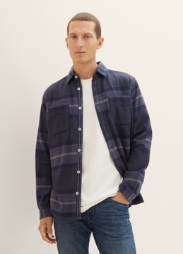 Tom Tailor Checked Shirt - Navy Tonal Big Check