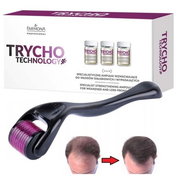 Derma roller +Ampułki ŁYSIENIE GĘSTA BRODA WŁOSY