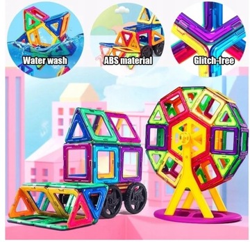 МАГНИТНЫЕ БЛОКИ СТРОИТЕЛЬНЫЕ ПАНЕЛИ 118 EL + КОЛЕСО ЧЕРТА + КОЛЕСА