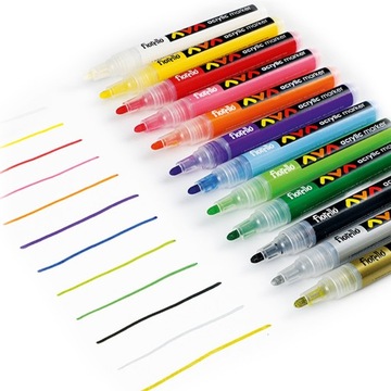 Маркеры акриловые 12 цветов FIORELLO