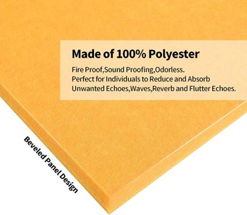 PANELE AKUSTYCZNE ŻÓŁTE 30X30X1 12X WYGŁUSZAJĄCE