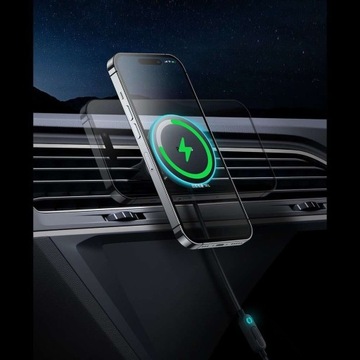 Индуктивное автомобильное зарядное устройство MagSafe 15W USB 25W Baseus CW01 - черный