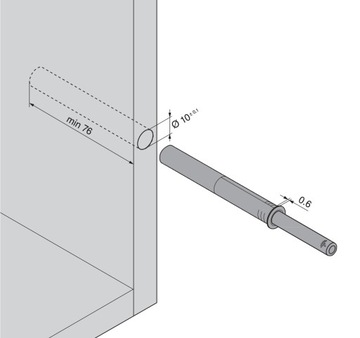 BLUM TIP-ON для дверей 956A1004 ДЛИННЫЙ СЕРЫЙ