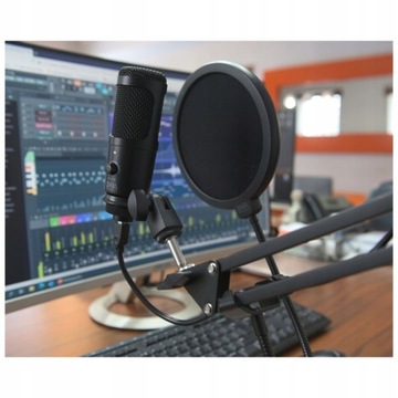 Комплект конденсаторного микрофона DNA CM USB KIT, кабель поп-фильтра на кронштейне