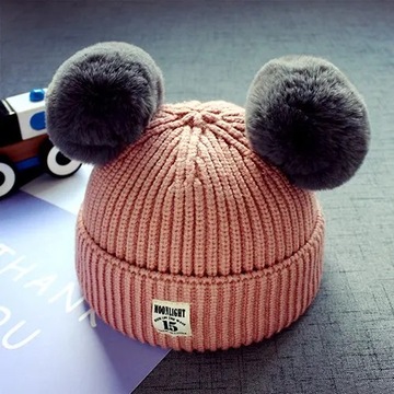 Autumn and winter baby hat baby wool and wool hat 3-month-3-year old knitte