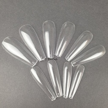Формы кончиков ногтей балерина гроб прозрачный прозрачный 12