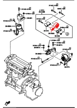 MAZDA 3 BL 5 CW 6 GH ULOŽENÍ MOTORU ZADNÍ KOST