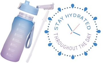 DUŻY BIDON BUKŁAK NA WODE BUTELKA Z UCHWYTEM MOTYWUJĄCA 2L LITRY KER