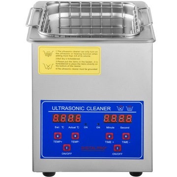 Ультразвуковой очиститель VEVOR 2л 60Вт 40кГц с корзиной