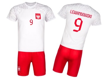Strój Piłkarski LEWANDOWSKI 9 Polska rozmiar 146