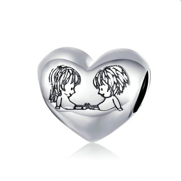 Charms Srebrny Przyjaciółki od Serca Zawieszka Serce Best Friend Srebro 925