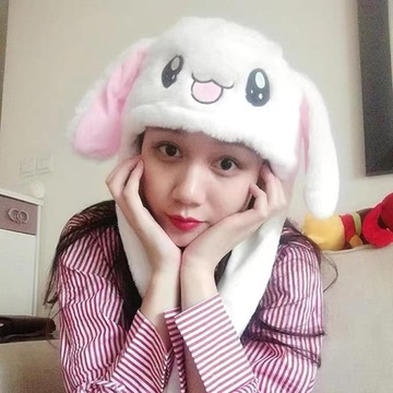 ШАПКА КРОЛИКА ДВИГАЮЩИЕ УШИ НАРЯД БЕЛОГО КРОЛИКА ДЛЯ ДЕВОЧКИ ЗИМОЙ