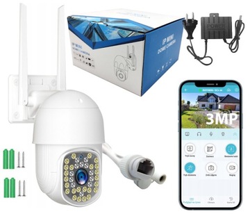 KAMERA OBROTOWA PTZ ZEWNĘTRZNA WI-FI IP FULL HD PODGLĄD NA ŻYWO ZDALNY