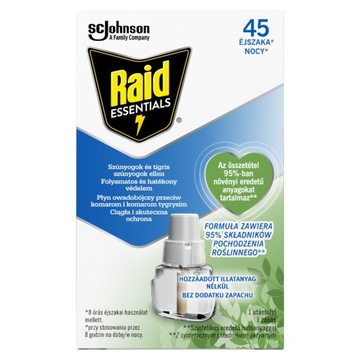 ZAPAS PŁYNU DO ELEKTROFUMIGATORA OWADOBÓJCZEGO RAID OCHRONA 45 NOCY DO 30M2