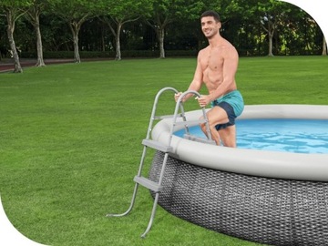 Безопасная металлическая лестница для бассейна Ступеньки для бассейна 84 см BESTWAY 58430