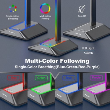 НОВАЯ ПОДСТАВКА ДЛЯ НАУШНИКОВ BEE GAMING USB-концентратор со светодиодной подсветкой RGB
