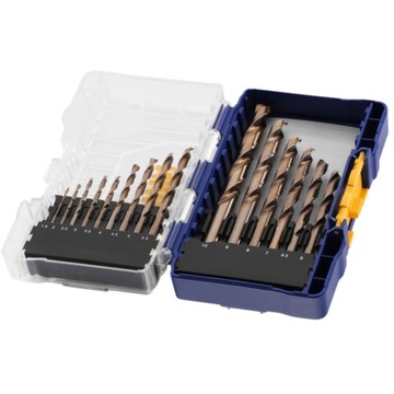 IRWIN WIERTŁA KOBALTOWE DO METALU KOMPLET ZESTAW KASETA ( 15szt.)