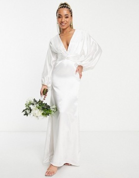 Yaura Bridal Suknia maxi z kimonowymi rękawami 42