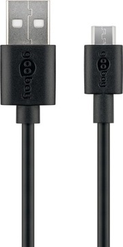 Kabel przewód Micro USB do ładowania czarny 2 m