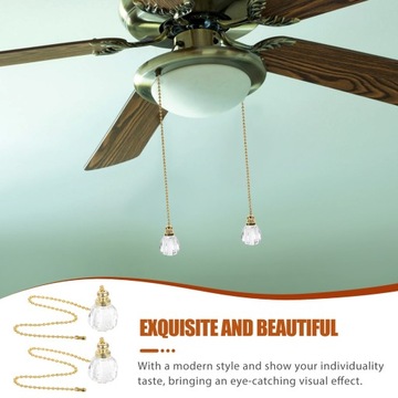 Lampka wentylatora z wiszącym łańcuszkiem, żarówka z uchwytem, 2 szt