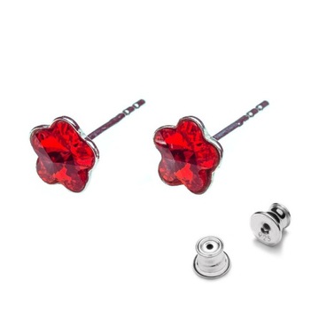 Srebrne kolczyki z kr. Swarovski kwiatek 6mm LS