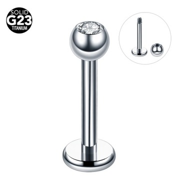 Barra Tragus helicoidal de titanio para hombre y mujer, anillo de barra de