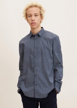 Denim Tom Tailor Slim-fit Shirt With A Print Patte