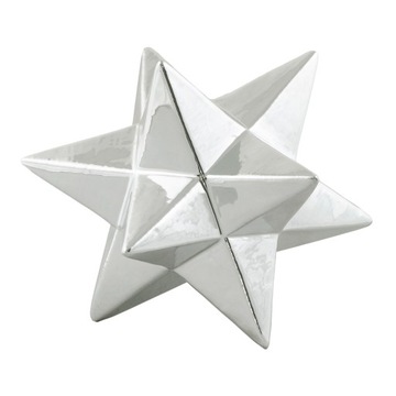 FIGURKA GWIAZDA ceramiczna SREBRNA