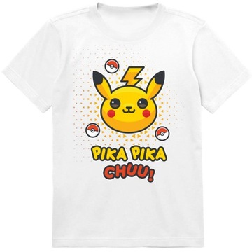 KOSZULKA DZIECIĘCA T-SHIRT DLA DZIECKA PIKACHU POKEMON 128 PREZENT JAKOŚĆ