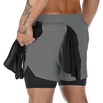 2022 Running Gym Men 2 in 1 Sports Jogging Shorts